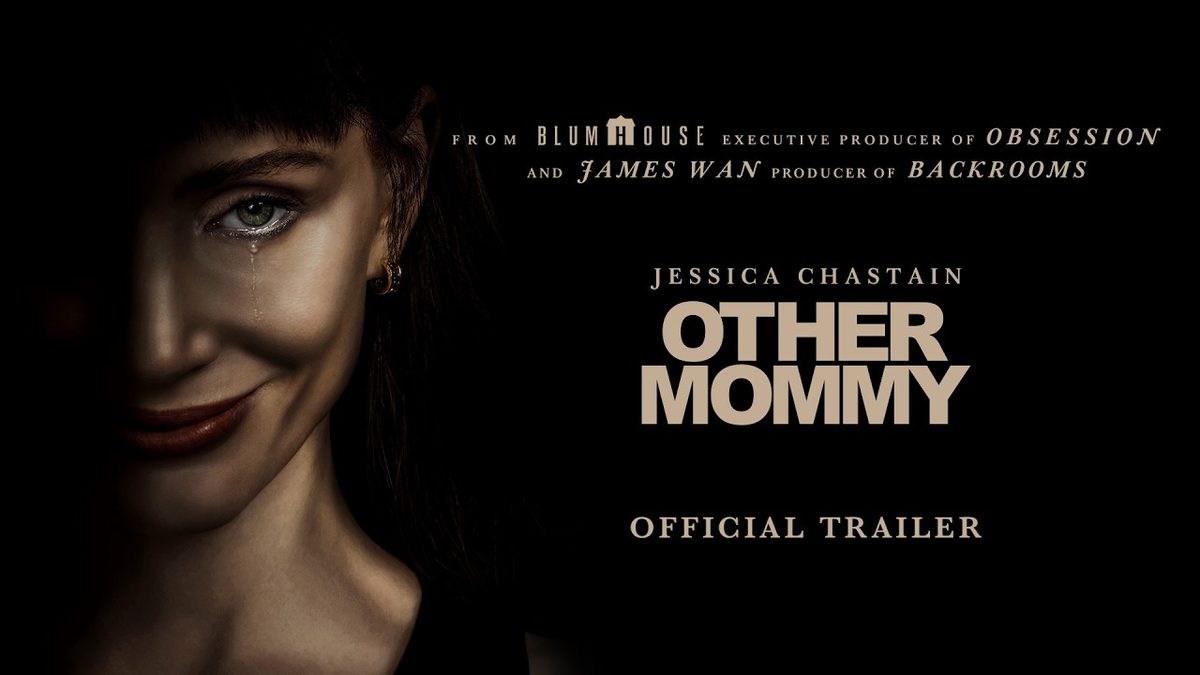 Jessica Chastain's face half in shadow in the official trailer artwork for Other Mommy