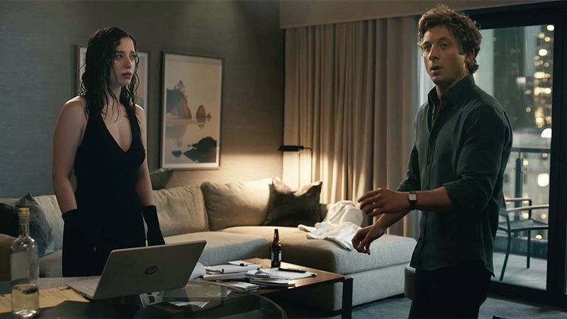 A late-night hotel-room scene from The Social Reckoning